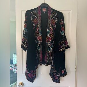 Johnny Was silk and rayon embroidered jacket 2x